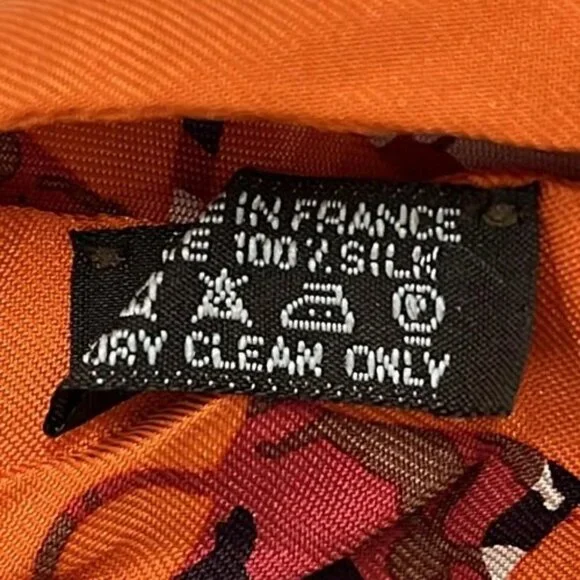HERMES Twilly - Orange Silk Scarf - Picture 3 of 3